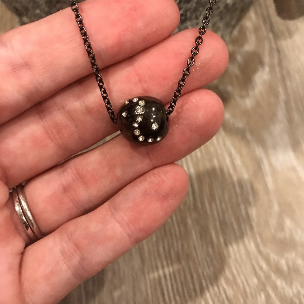 Yin and Yang gunmetal delicate necklace